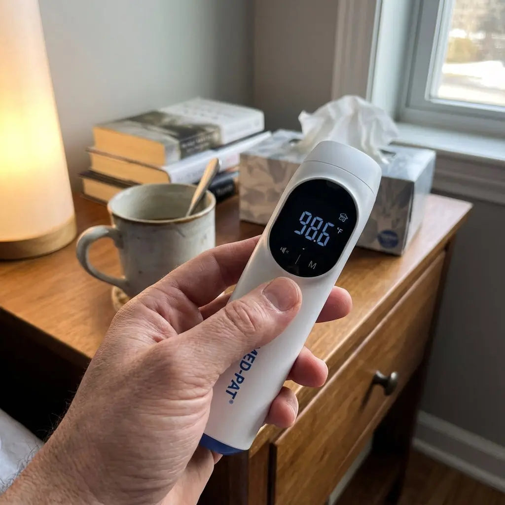 Termometr elektroniczny doustny z elastyczną końcówką i timerem na ekranie