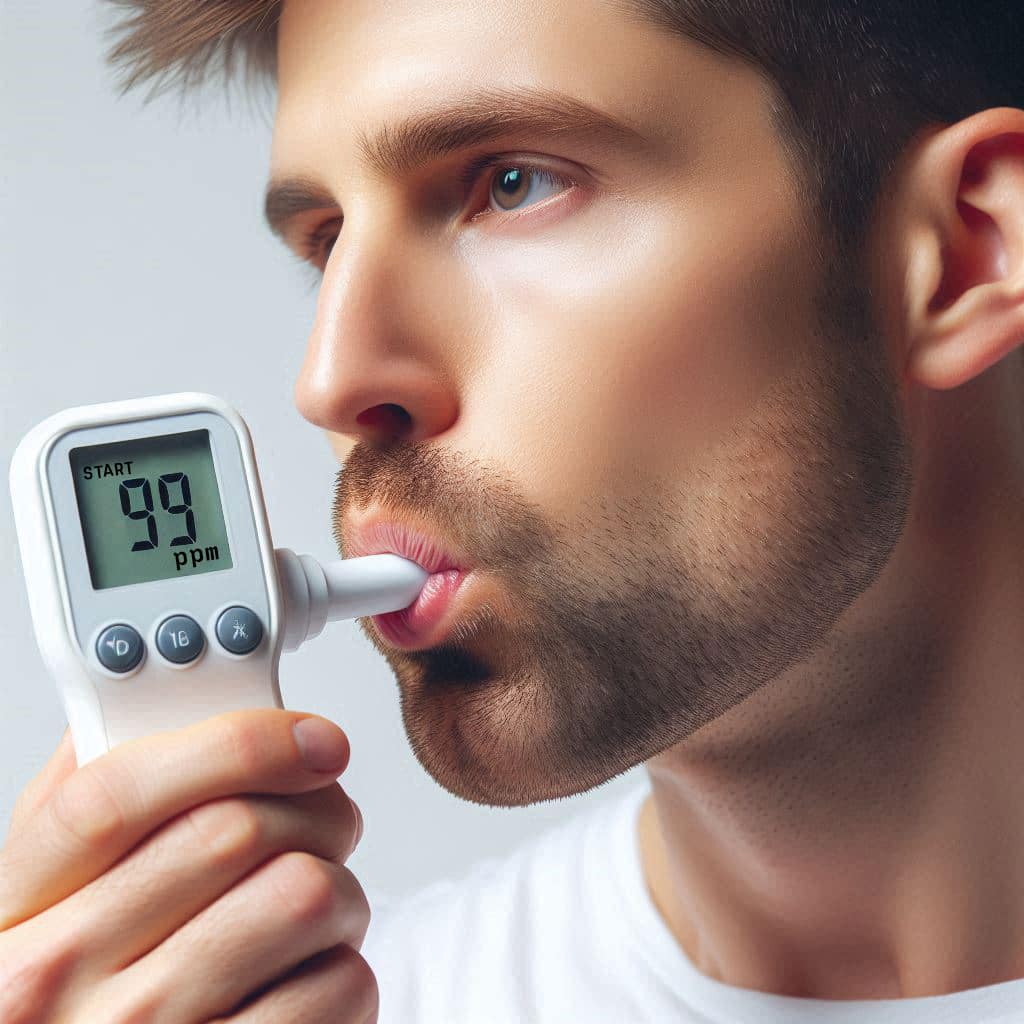 Bezdotykowy termometr skierowany na czoło dziecka z odczytem 37,2°C